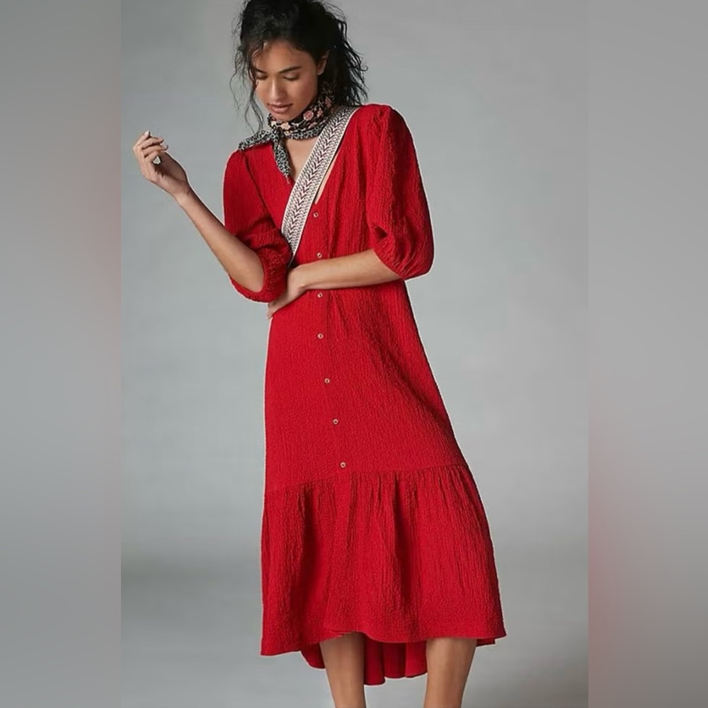 Anthropologie Scarlet Long Sleeve Dress